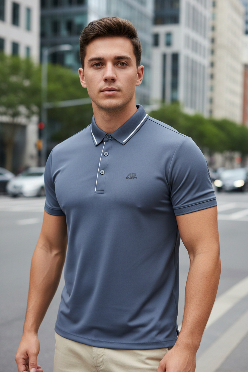 Polo azul lifestyle