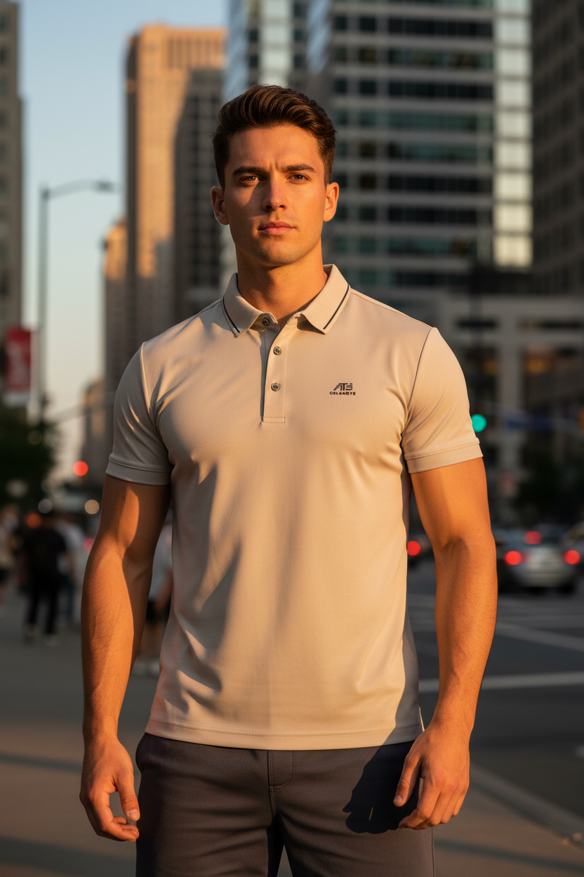 Polo beige lifestyle