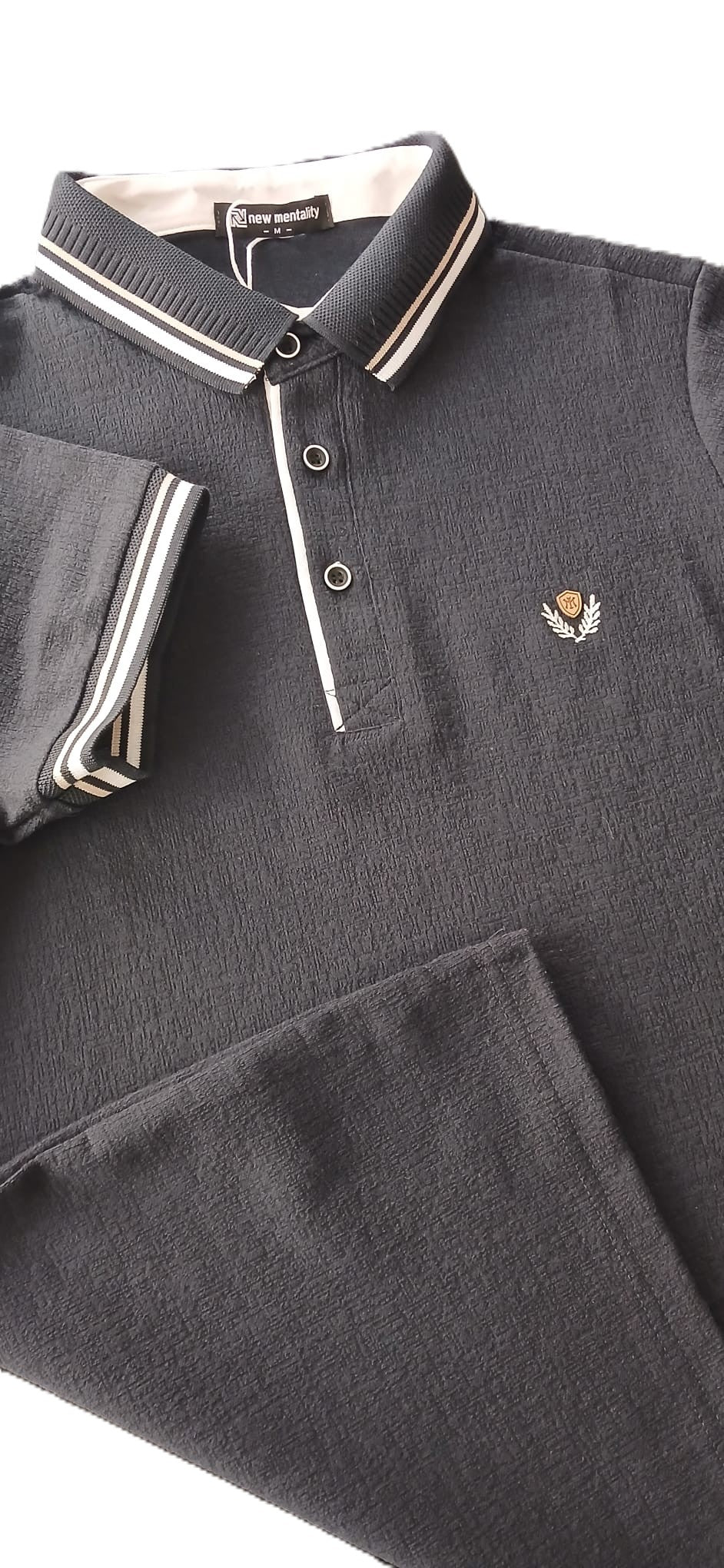 Polo New Mentality beige/Azul/gris