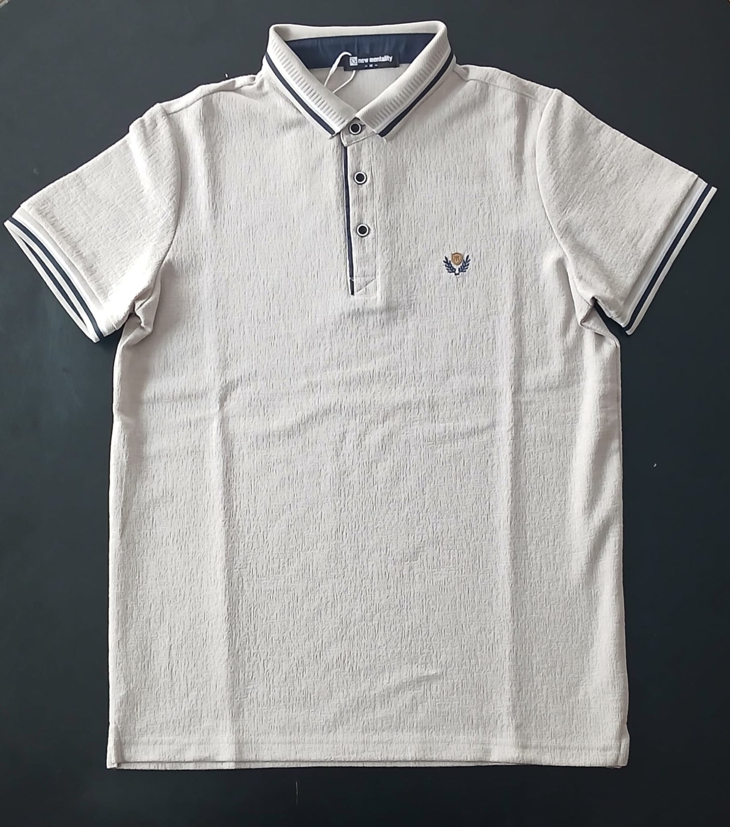 Polo New Mentality beige/Azul/gris