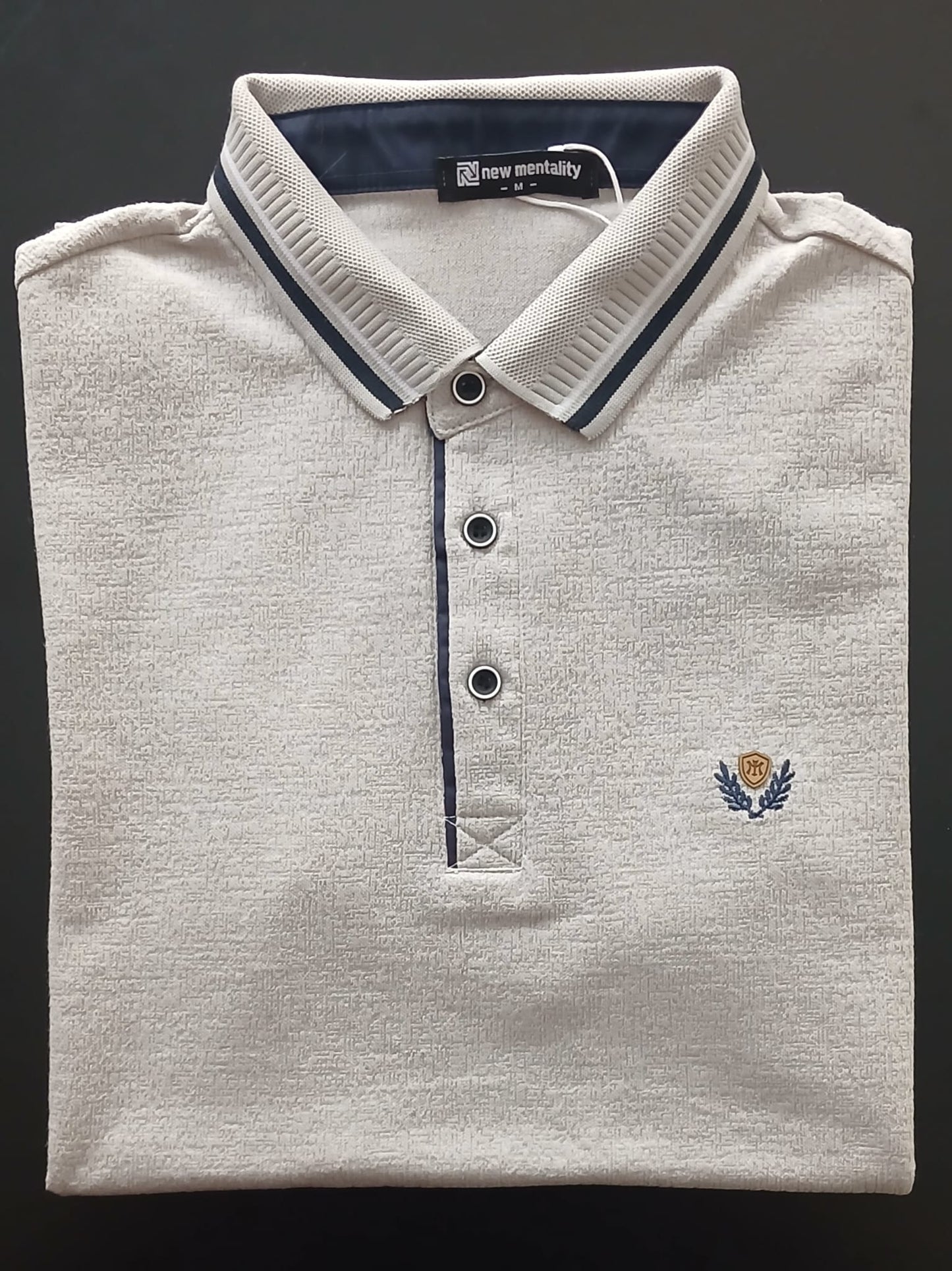 Polo New Mentality beige/Azul/gris