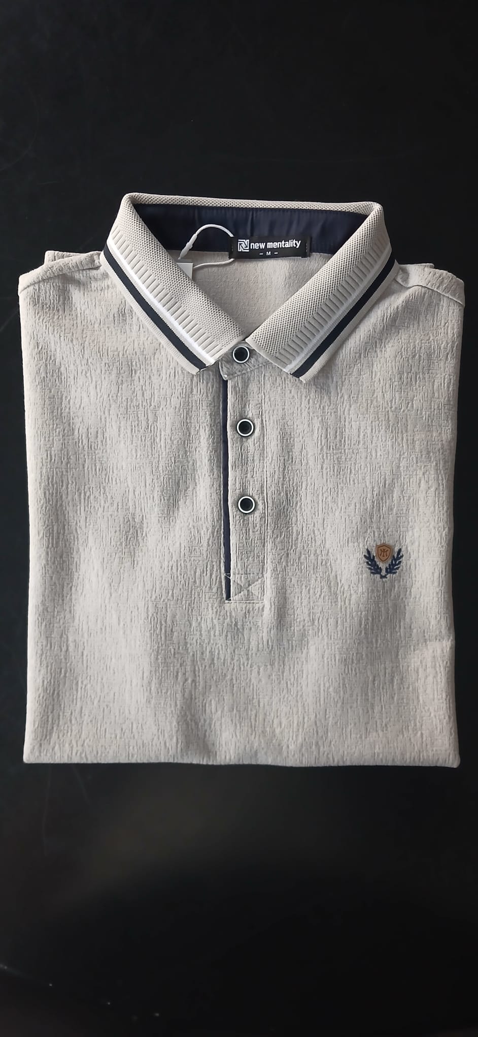 Polo New Mentality beige/Azul/gris