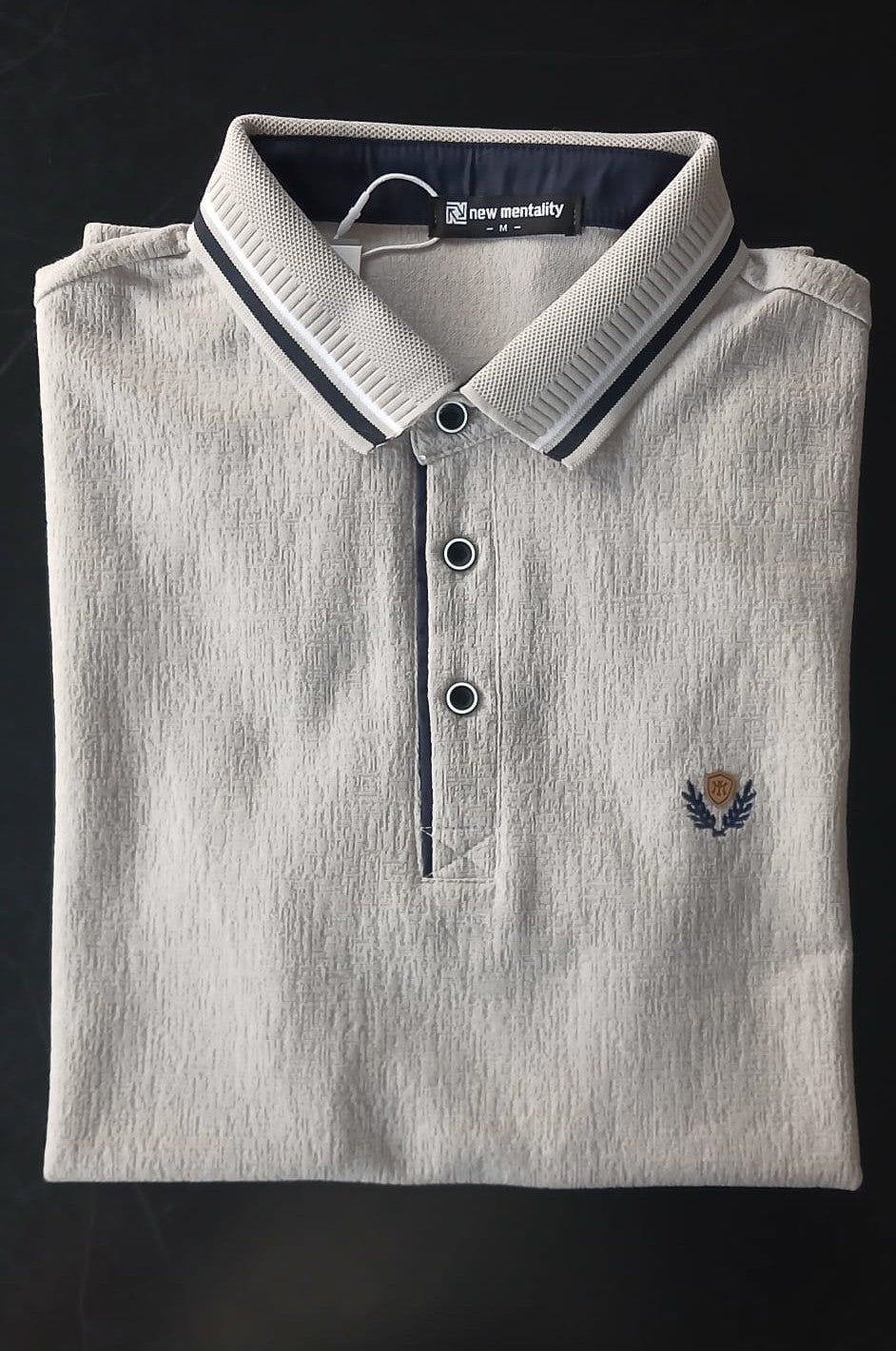 Polo New Mentality beige/Azul/gris